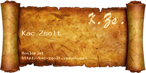 Kac Zsolt névjegykártya
